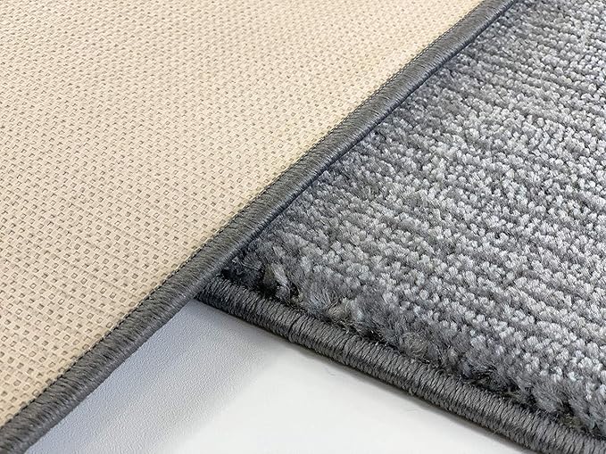 Custom Length Cut to Size Wide Width Carpet Runner Rug for Hallways, Skid Resistant Latex Rubber Backed, 31 inch Wide X Customized Length, Stripe Grey, 31 inch X 6 feet