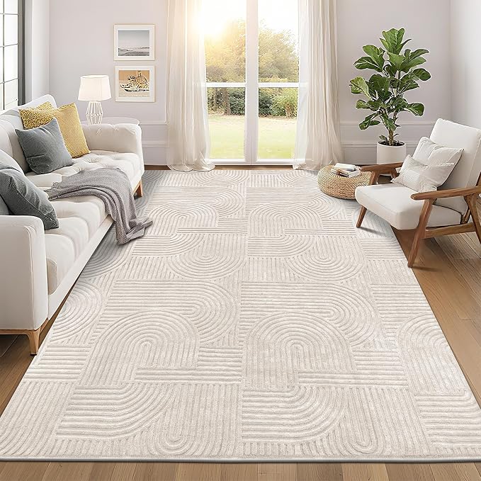 Pauwer 8x10 Area Rugs for Living Room, Modern Non Slip Washable Rug, Soft Fluffy by Pauwer