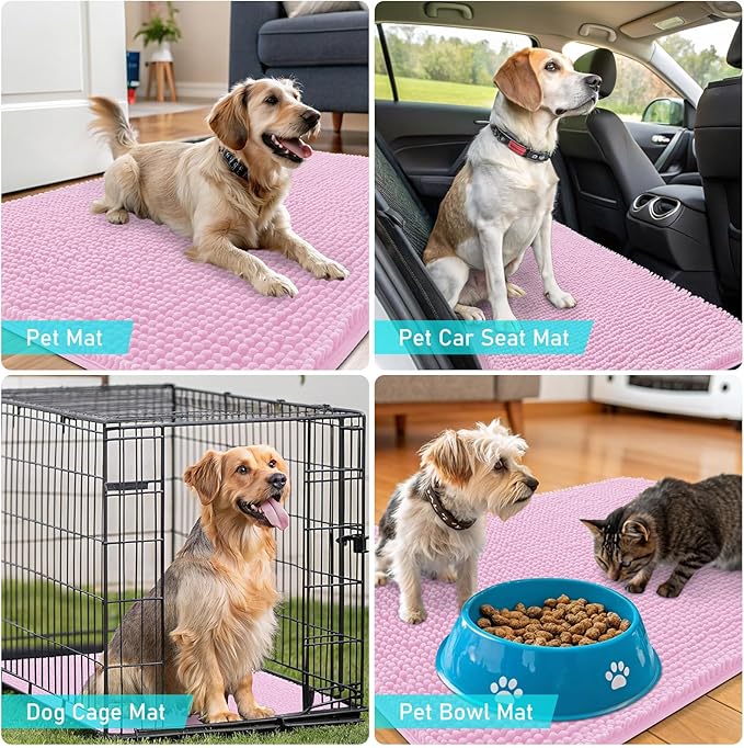 OLANLY Dog Door Mat for Muddy Paws 40x24, Super Absorbent Chenille Mud Mat | - Image 7