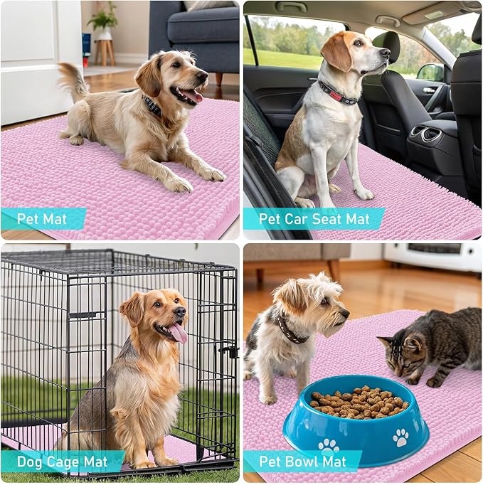 OLANLY Dog Door Mat for Muddy Paws 70x24, Super Absorbent Chenille Mud Mat | - Image 7