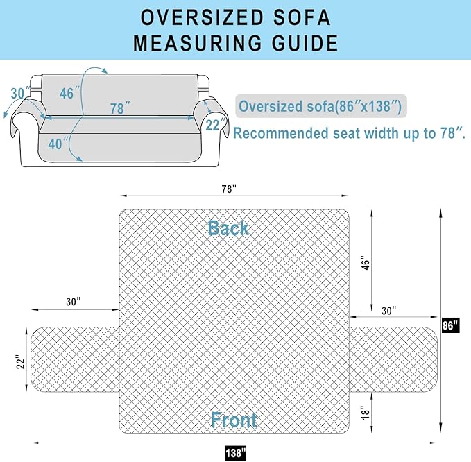 Reversible Oversized Sofa Covers, XL Sofa - Image 7