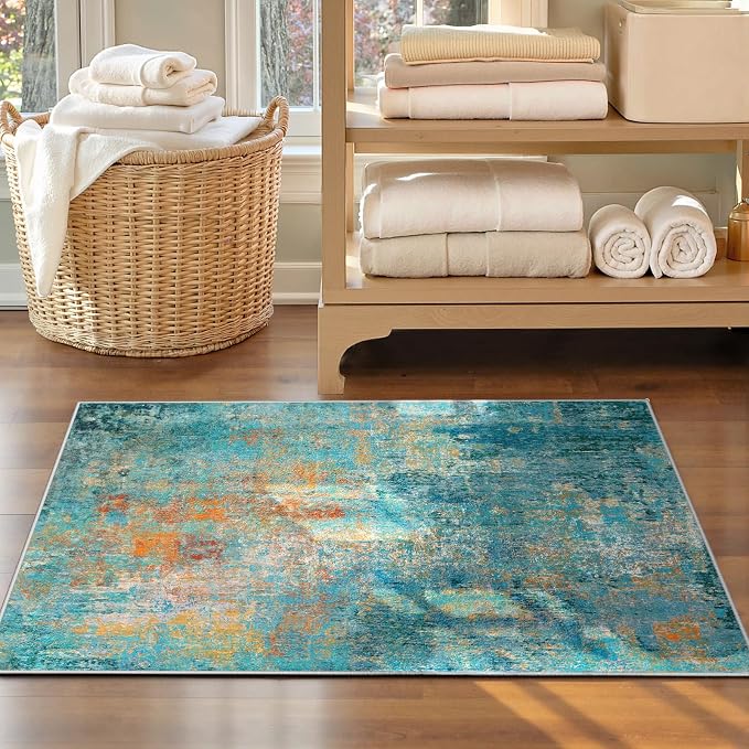 RELEANY Washable 2'x3' Abstract Area Rug - Image 3
