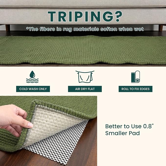 KOZYFLY Woven 2x7 Washable Kitchen Runner Rug, Non Slip Runners - Image 7
