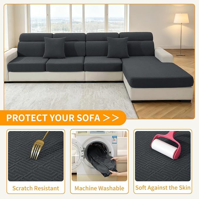 XINEAGE Chaise Cover for L Shaped Sofa, Sectional Couch Covers for Pets - Image 6