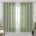 Sheer Linen Curtains 63 inches Long by LAMIT