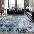 Rugflix 7x10 Area Rugs for Living Room, Washable Navy Blue Dark Large Rug | by RugflixAreaRugs