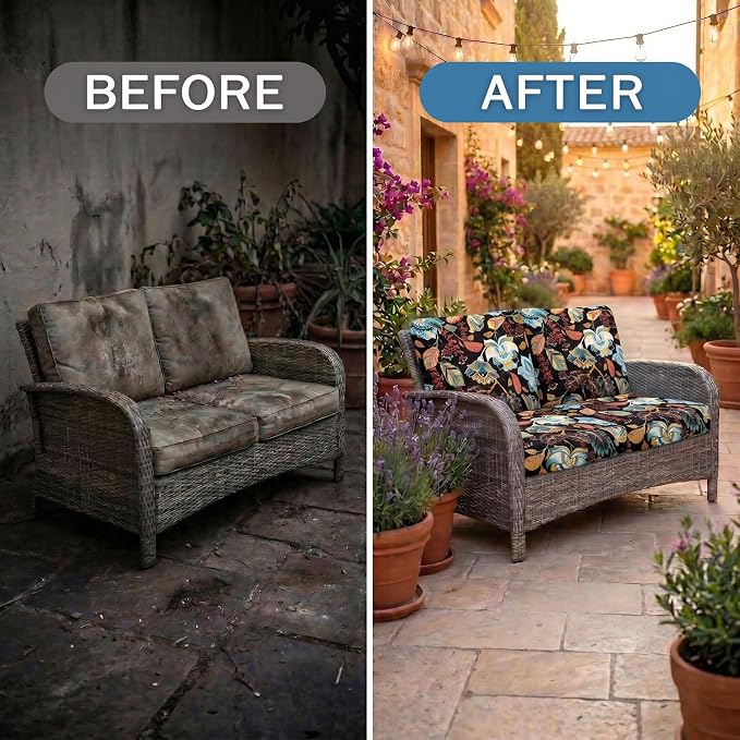Waterproof Outdoor Cushion Covers, Stretch Patio Slipcovers | UV Resistant - Image 4