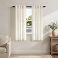 Pitalk Linen Semi Sheer Curtains 63 Inch Length 2 Panels Light Filtering by Pitalk