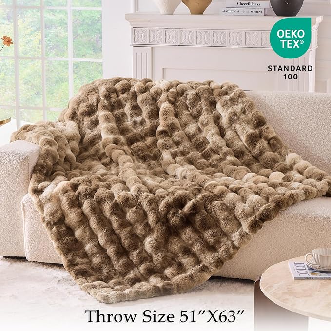 BENVWE Fluffy Faux Fur Throw Blanket - Image 2