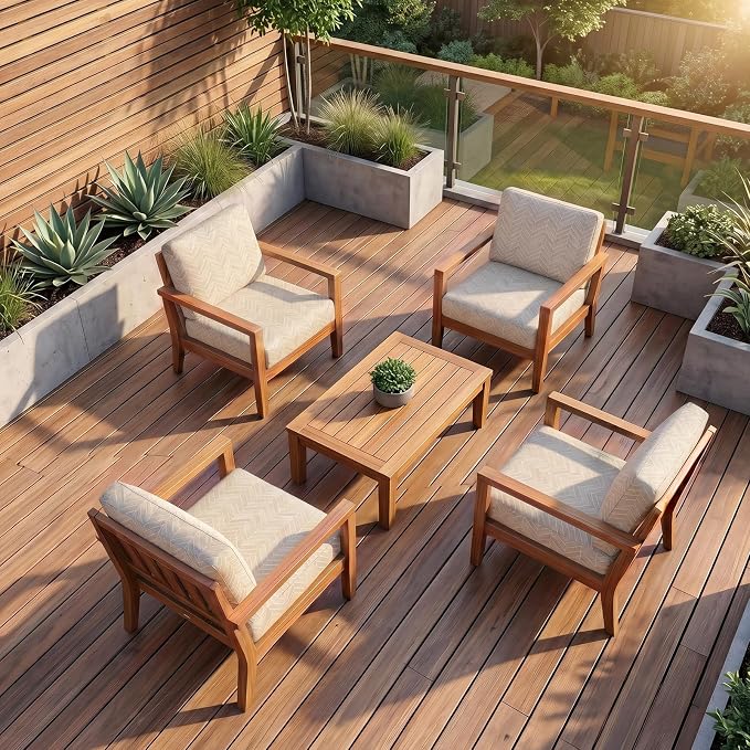 8Pcs Patio Cushion Covers Stretch Outdoor Furniture Protector Slipcovers | - Image 6