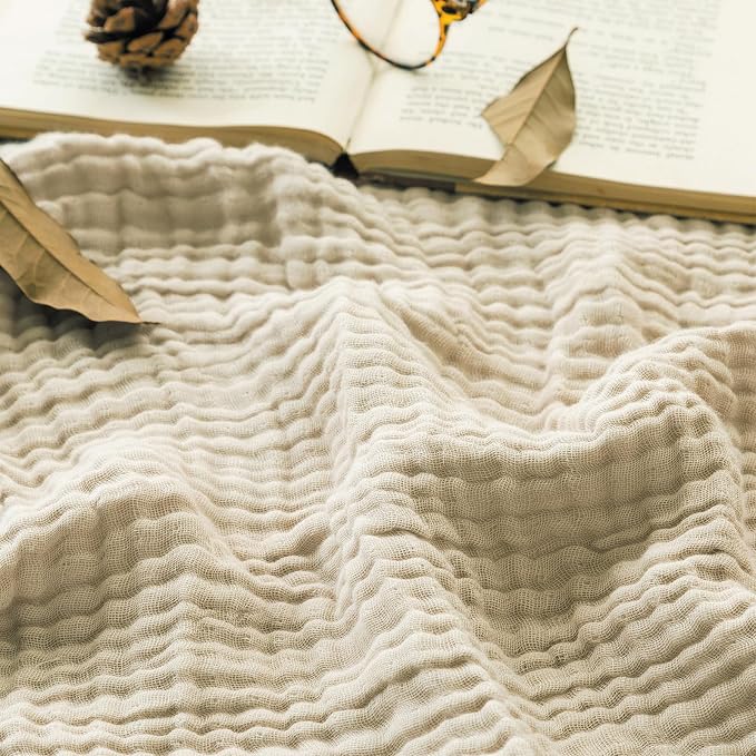 EMME Cotton Muslin Throw Blanket 4 Layer by EMME