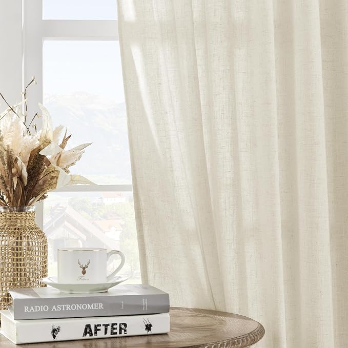 Joydeco Linen Curtains 2 Panel Set - Image 6