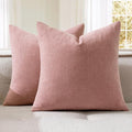 MIULEE Blush Pink Chenille Couch Throw Pillow Covers, 20x20 | Set of 2 by MIULEE