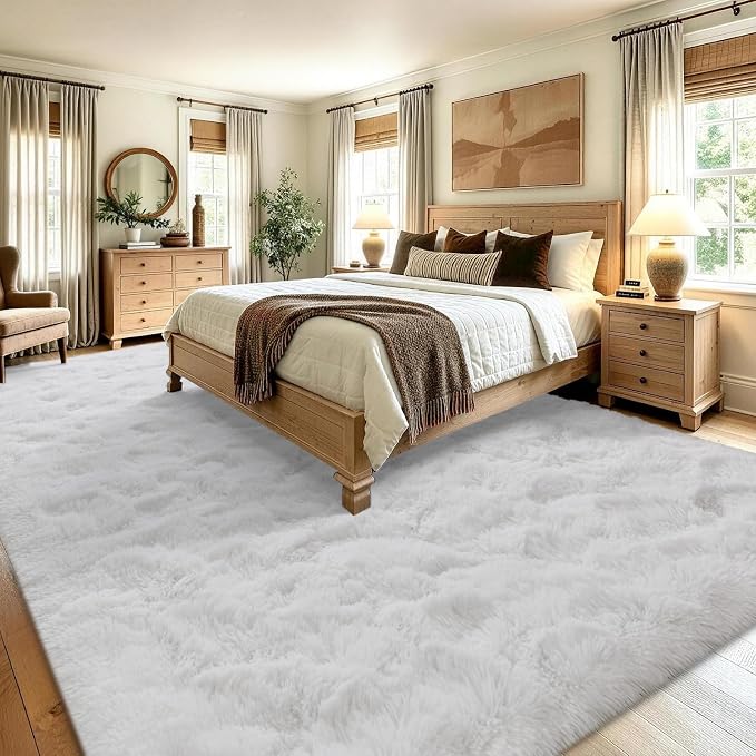 7x10 Large White Fluffy Soft Area Rug Non-Slip - Image 4