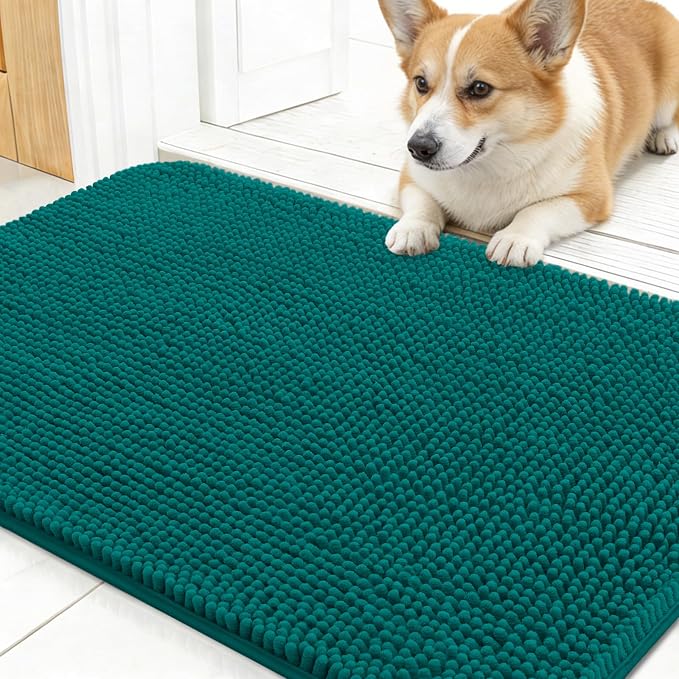 OLANLY Dog Door Mat for Muddy Paws 24x16, Super Absorbent Chenille Mud Mat | by OLANLY