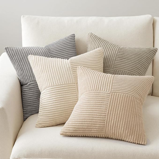 MIULEE Neutral Decorative Throw Pillow Covers 20x20 Inch Set of 4 - Image 3