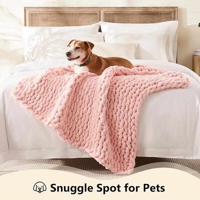 L'AGRATY Chunky Knit Throw Blanket - Image 3