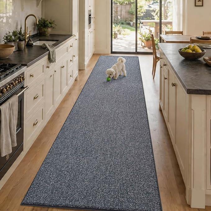 2x10 Grey Blue/White Runner Rug Washable Non-Slip by Unknown
