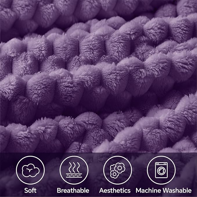 BEDELITE Purple Twin Blanket for Couch, Soft Cozy Gifts for Women, 60 * 80 | 3D - Image 3