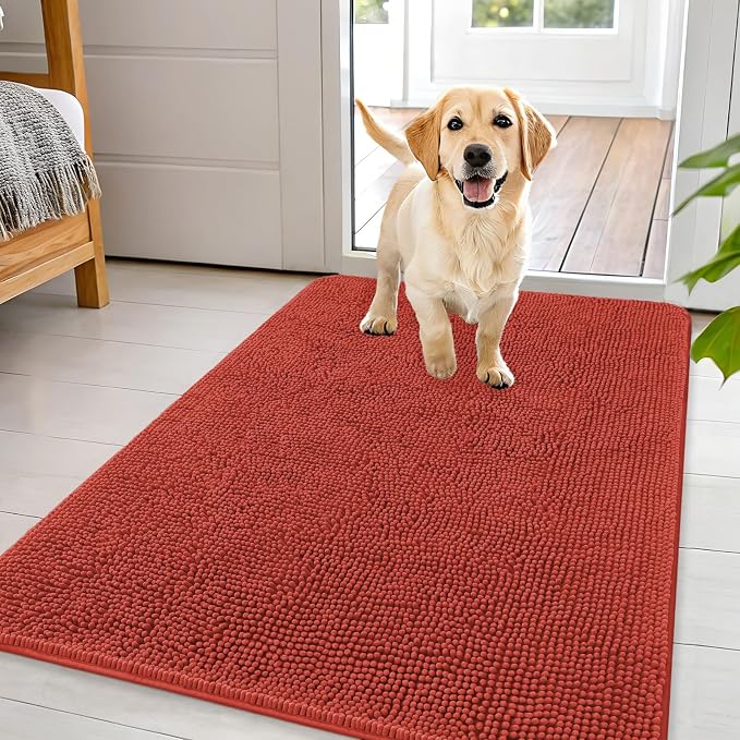 OLANLY Dog Door Mat for Muddy Paws 44x32, Super Absorbent Chenille Mud Mat | by OLANLY