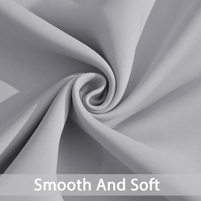 Yakamok Light Grey Room Darkening Curtains 84 inch Sliding Door Drapes | 1 - Image 5