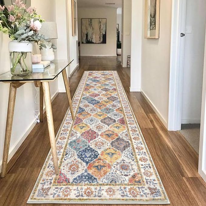 HEBE Hallway Runner Rug 2'8''x12', Washable Non Slip Kitchen Rug Runner | Soft - Image 6