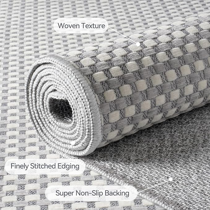 Indoor Front Door Mat Entryway Rug Non Slip Washable Gray 2x3 ft | Front Entry - Image 4