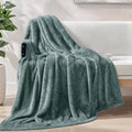 Exclusivo Mezcla Plush Fuzzy Fleece Throw Blanket Extra Large, Super Soft, Fluffy and Warm Blankets for Couch, Bed, Suitable for All Seasons (50x70 Inches, Celadon)