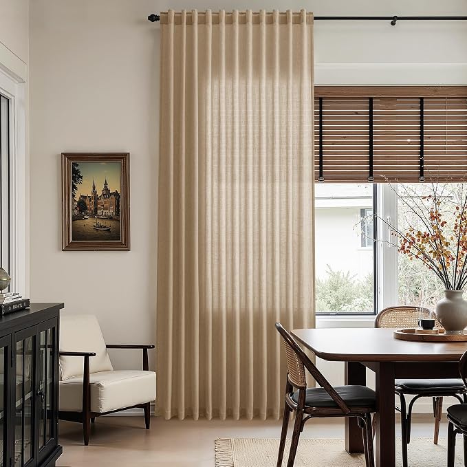 Sand Beige Linen Curtains 84 Inch Length - Image 6