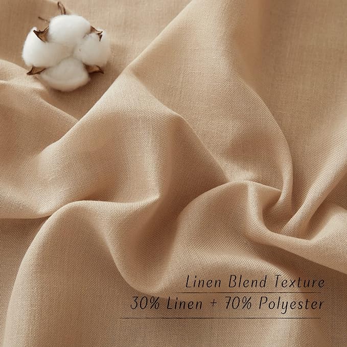NICETOWN Flax Thick Linen Camel Curtains - Image 4