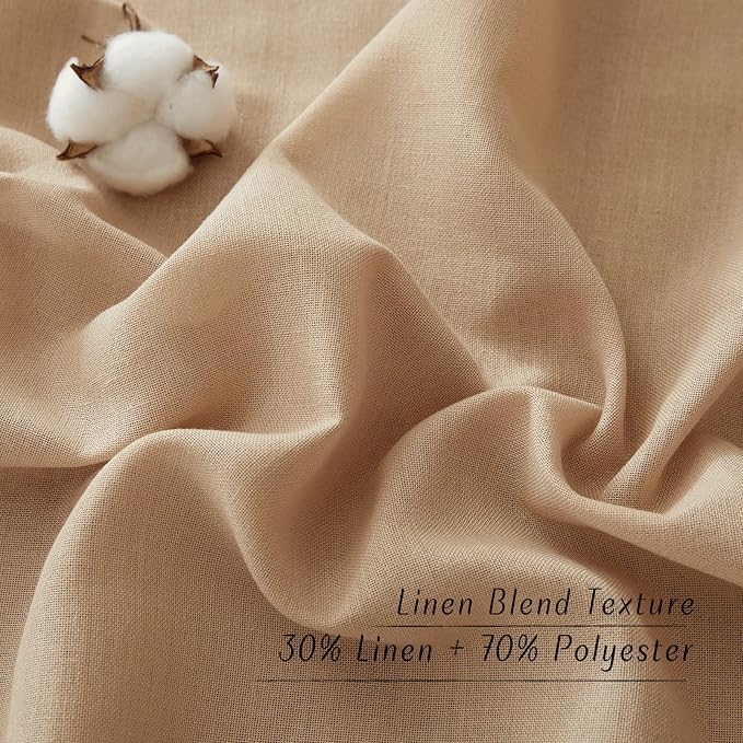 NICETOWN Linen Flax Semi Sheer Curtains 94" Length, Grommet Window Treatments - Image 6