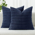 MIULEE Euro Sham Decorative Throw Pillow Covers 26x26 Navy Blue Pack of 2 | by MIULEE