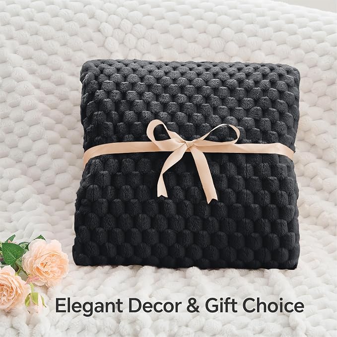 BEDELITE Black Queen Blanket for Bed, Soft Cozy Gifts for Women, 90 * 90 | 3D - Image 4