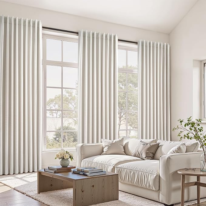Extra Wide 70 Inch Length Blackout Curtains & Drapes 92 Inches Long 2 Panels Set - Image 7