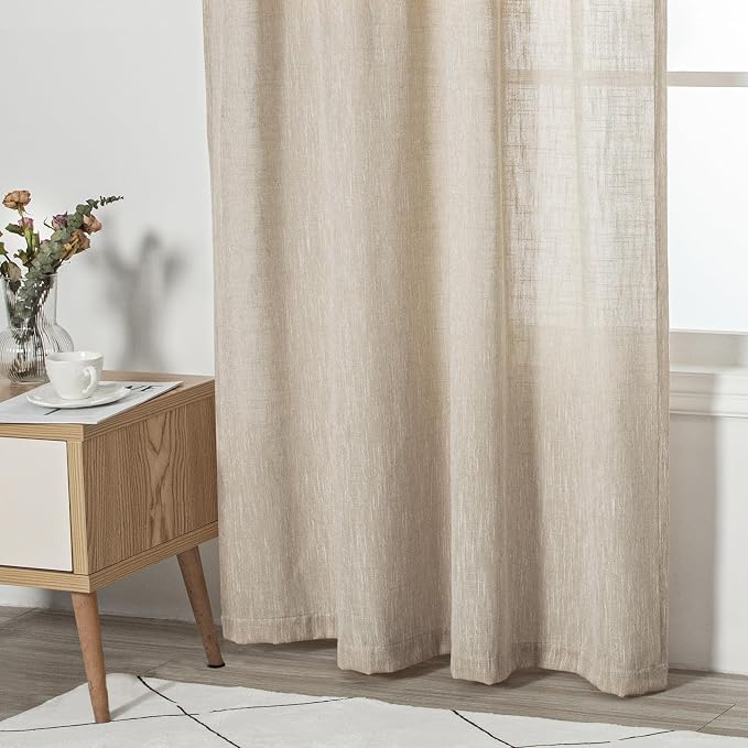 MYSKY HOME Boho Curtains Farmhouse Living Room Curtain Drapes, Light Filtering - Image 6