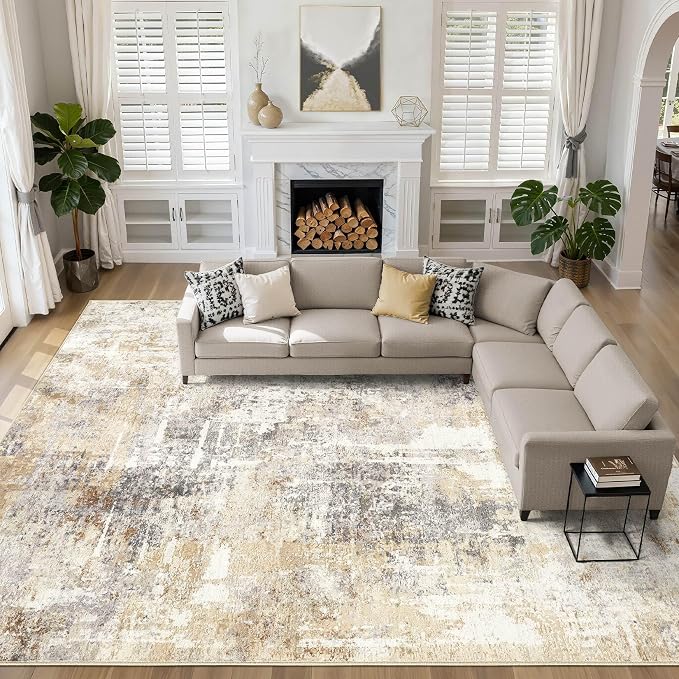 LOONGRUG 12x15 Area Rug Washable Large Neutral Modern Living Room Rugs | by LOONGRUG