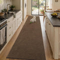 2x10 Beige Brown Solid Runner Rug Washable Non-Slip by Unknown