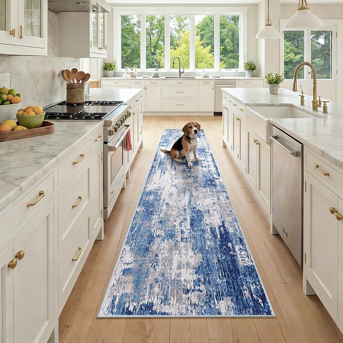RELEANY Washable Runner 2'x9' Abstract Area Rug by RELEANY