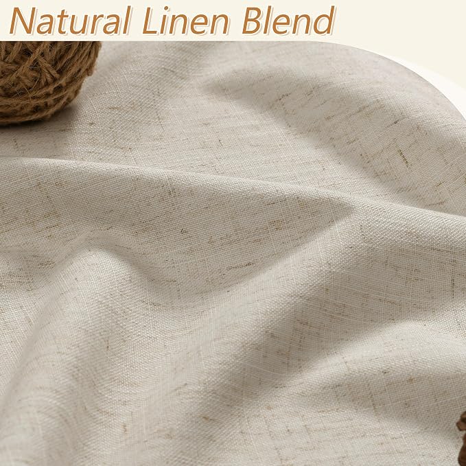 Extra Long 100% Blackout Linen Curtains - Image 3