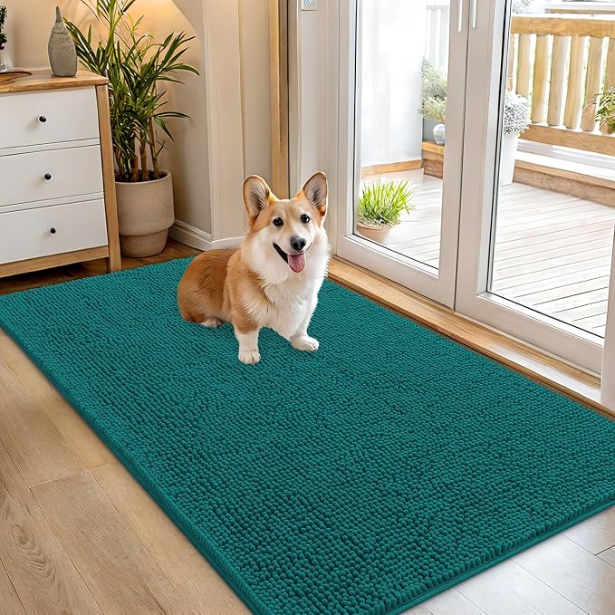 OLANLY Dog Door Mat for Muddy Paws 54x32, Super Absorbent Chenille Mud Mat | by OLANLY