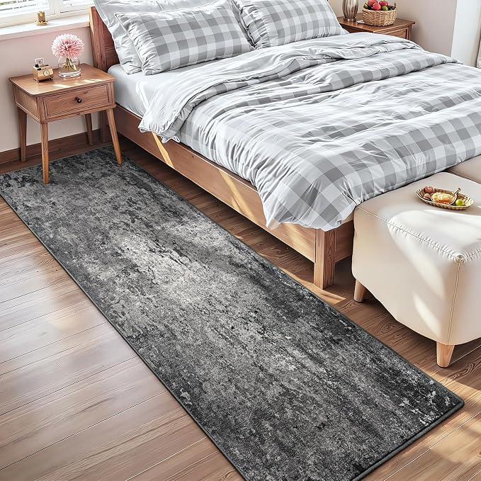 2x7 Black Rug Runners for Hallways Kitchen Runner Rug Non Slip Washable Black - Image 3