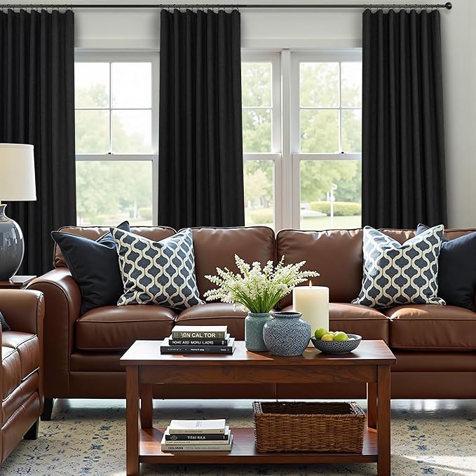 Black Out Curtains 45 Inch Long 2 Panels Burg - Image 7