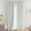 Vision Home White Pinch Pleated Full Blackout Curtains Thermal Insulated Window by VisionHome