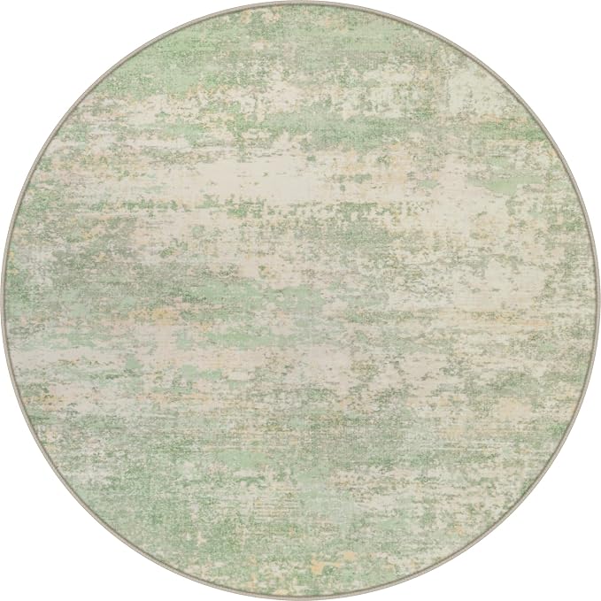 Round Area Rug Living Room: 8 ft Modern Washable Indoor Carpet | by FXRHLP
