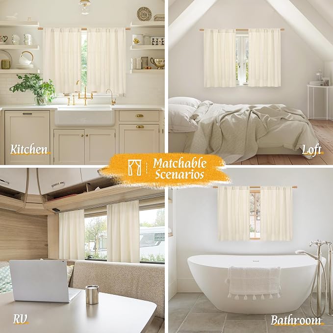 48 inches Long Short Window Linen Curtains - Image 6