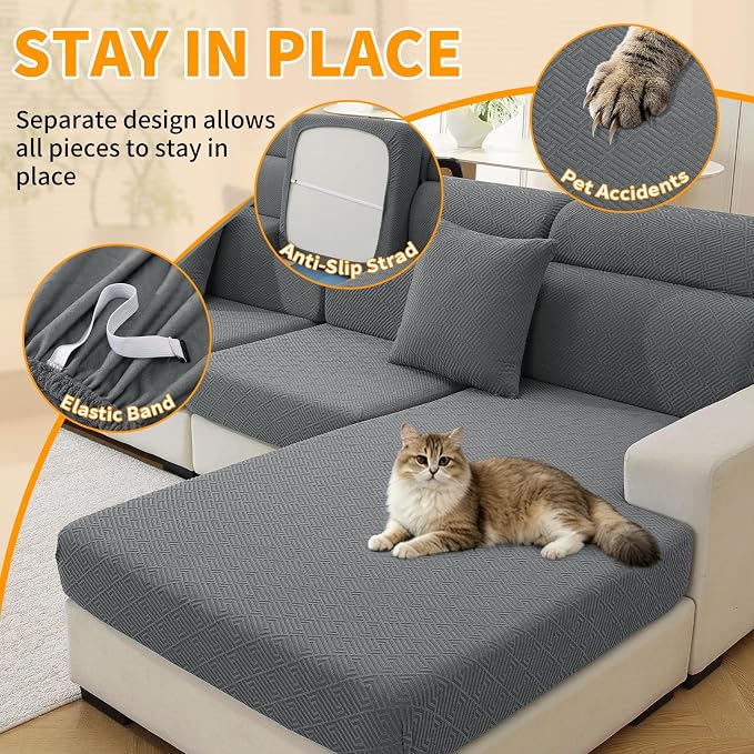 XINEAGE Couch Cushion Covers Seat Cushion Cover Thick Stretch Sofa Slipcovers 2 - Image 5