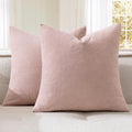 MIULEE Pink Chenille Couch Throw Pillow Covers, 20x20 | Set of 2, Valentine by MIULEE