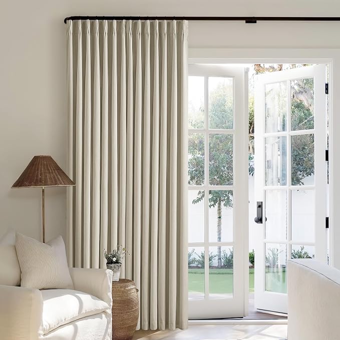 Burlywood Birch 100% Black Out Pinch Pleat Linen Curtains 100 Inches Long | - Image 7