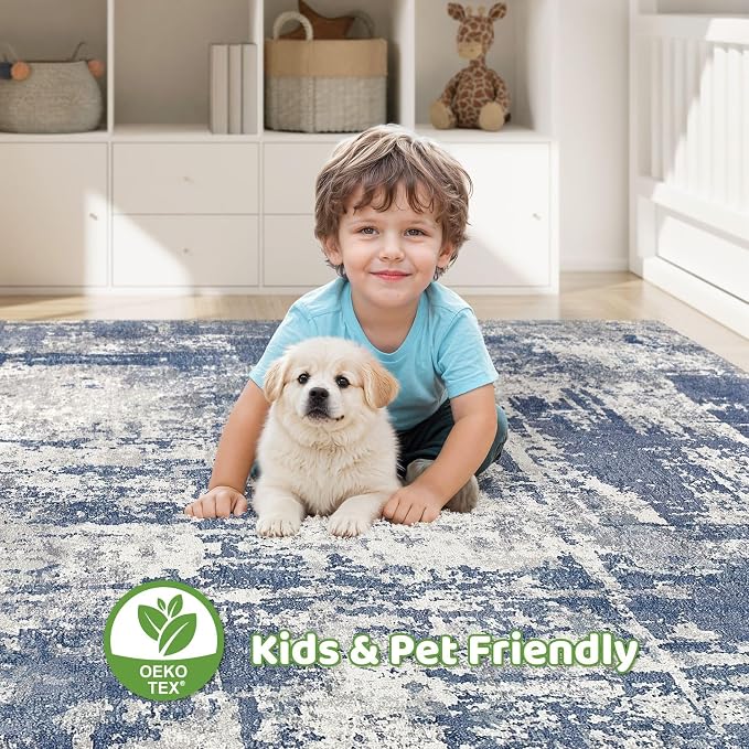 LOONGRUG 7x10 Area Rug Washable Large Neutral Modern Living Room Rugs | - Image 7