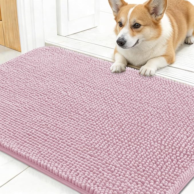 OLANLY Dog Door Mat for Muddy Paws 24x16, Super Absorbent Chenille Mud Mat | by OLANLY